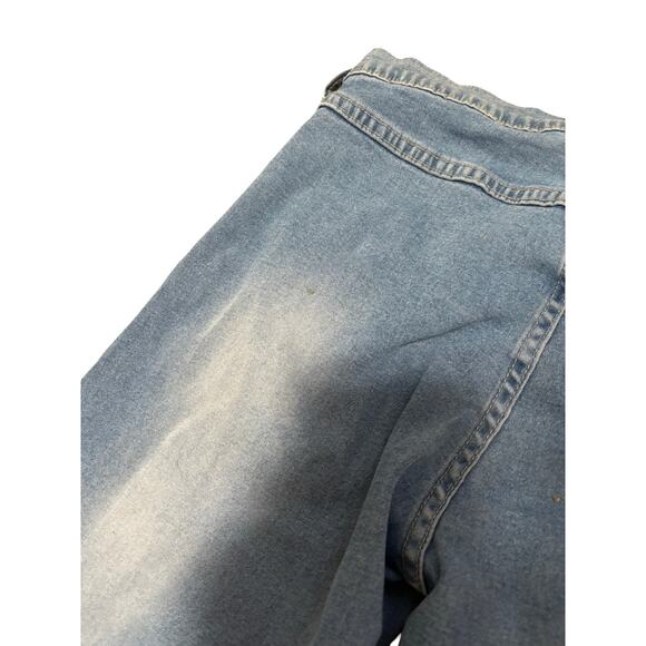 VINTAGE Sharagano Grommet Flare Jeans Light Wash 90s Boho Festival M - Picture 8 of 8